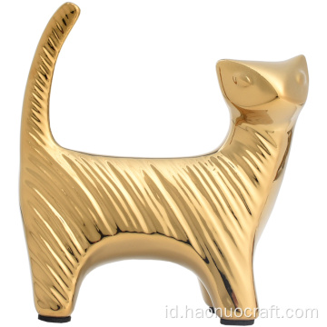 ornamen hewan keramik emas Dekorasi lembut ruang tamu